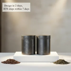 RTS Recyclable Round Food Grade Metal Tin with Custom Logo for Leaf Tea Packaging