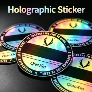 Rainbow Hologram Gaming Logo Stickers Custom Die-Cut Self Adhesive Decals for Laptop PC Case & Helmet Decor