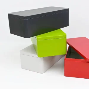 Ready Stock Rectangular Metal Tin Box with Detachable Lid Airtight Food Safe Storage Canister for Kitchen Gifts & Organization