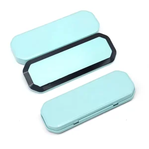 Rectangle Black Customised Pencil Tin Earphone Earring Jewelry Necklace Metal Packaging Box Electronic Plain Pencil Tin Case