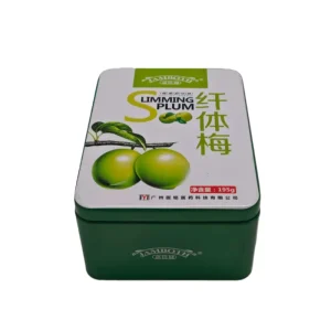 Rectangle Tinplate Gift Box with Recycled Materials Custom Logo Embossing Glossy Finish for Cosmetic Packaging
