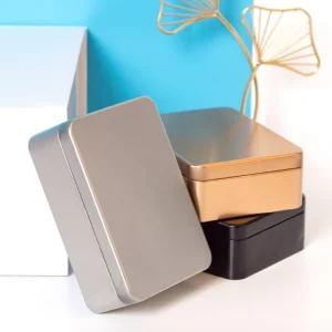 Rectangular 14 x 10 x 4.5 cm Tinplate Storage Box for Gift Candy Cookie Packaging