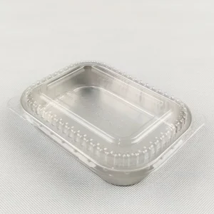 Rectangular Aluminum Foil Containers with Plastic Lids Perfect for Airline Catering and Restaurant Takeaway
