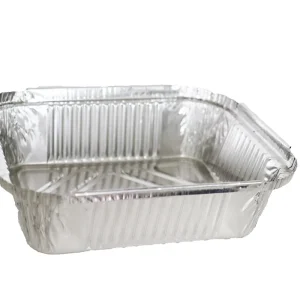 Rectangular Aluminum Foil Food Container with Lid for Takeout and Food Storage