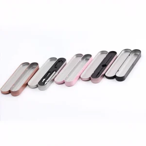 Rectangular Conjoined Tinplate Box Tweezers Makeup Brush Flip Tin Packaging Acne Needle Custom Solid Pattern Recyclable Gifting
