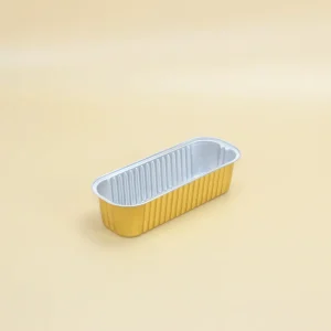 Rectangular Disposable Aluminum Foil Container with PP Plastic Lid 270ml Microwavable