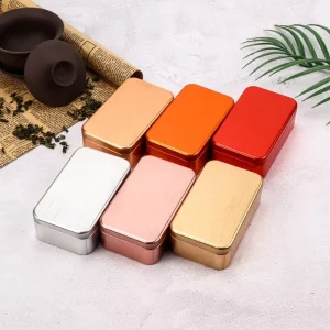 Rectangular Empty Metal Tin Cans Tin Case for Candy Chocolate Tinplate Gift Can Box for Tea Packaging