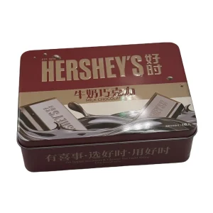 Rectangular Food-Grade Chocolate Tinplate Can with Lacquered Surface