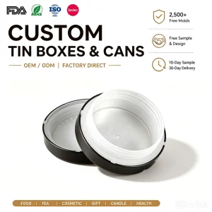 Rectangular Food Grade Metal Tin Box With Lid for Tea, Biscuits, Cookies, and Candy