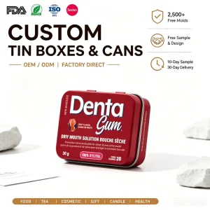 Rectangular Food Grade Metal Tin Box With Lid for Tea, Biscuits, Cookies, and Candy