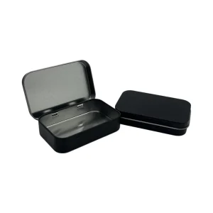 Rectangular Hinged Tin Box Empty Metal Gift Tins for Crafts Badges Bookmarks Manicure Tools Wedding Favor Packaging