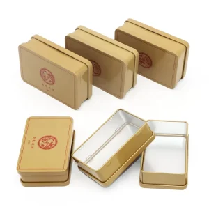 Rectangular Metal Tin Box for Coffee, Biscuits, and Tea