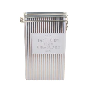 Rectangular Recyclable Food-Grade Tinplate Hinged Tea and Coffee Storage Box