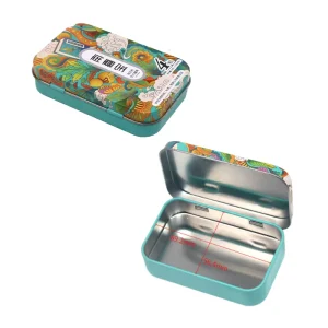 Rectangular Silver Metal Tin Box, Small Tinplate Storage Case