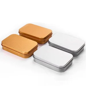 Rectangular Small Hinged Tin Box 95*60*22mm USB Drive Storage Tin Containers Recyclable Metal Food Grade Tin Cans for Cigarette