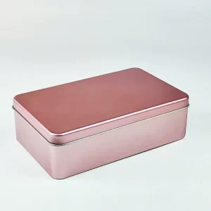 Rectangular Tin Metal Storage Box with Earth Cover for Cosmetics, Candy, and Gifts