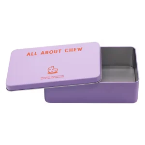 Rectangular Tinplate Candy and Cookie Tin Box with Lids