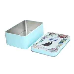 Rectangular Tinplate Food Grade Waterproof Packaging Box for Tea Candy Spice and Cookies