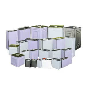 Rectangular Tinplate Industrial Can for Olive Oil or Chemicals, 1L to 5L