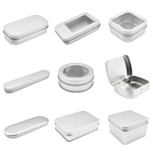 Rectangular Tinplate Metal Tin Cans and Cases for Candy, Chocolate, Milk, Bread, Tea, and Snacks