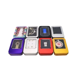 Rectangular USB Flash Drive Tin Packaging Box with Clear Window