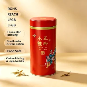 Recyclable Advanced Chinese Cylindrical Metal Tin Box High Quality Airtight Container for Dry Scented Tea Loose Leaf Storage