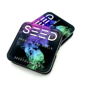 Recyclable Child-Resistant Airtight Square Metal Tin Box with Silicone Gasket Insert for Gummies