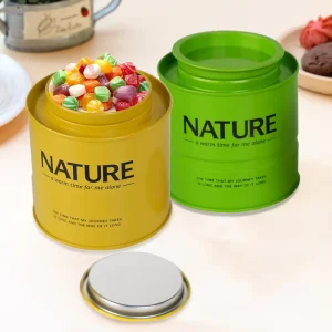 Recyclable Food-Grade Tinplate Matcha Can with Double Lid for Tea, Coffee, Milk, Candy, Sugar, and Chocolate