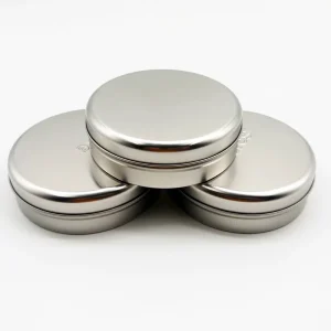Recyclable Food-Safe Metal Cosmetics Small Round Candle Candy and Gift Tin Box in Tinplate