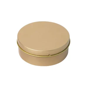 Recyclable Gold Food Grade Tin Can Embossed Design 4 Color Offset Printing Customizable for Cookies Cake Chocolate Sugar Storage