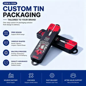 Recyclable Materials 3C Electronic Products Packing Tin Can Can Be Hung for Electrical USB Charging Cable Metal Boxes