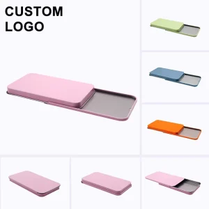 Recyclable Mint Solid Perfume Soap Sliding Tin Box Factory Custom Empty Small Rectangle Slide Top Lid Metal Box