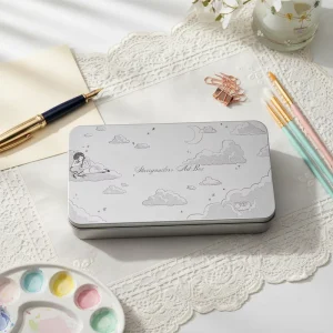 Recyclable Rectangular Tinplate Craft Stationery Tin Box for Mint and Chocolate Packaging