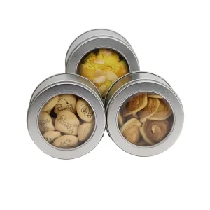 Recyclable Tinplate PVC Round Box for Christmas Cakes and Wedding Packaging