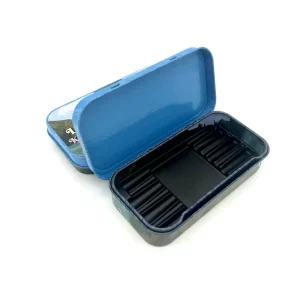 Recycled Material 4.75-Inch Airtight Child-Resistant Hinged Metal Tin Box with Insert for 1g Packaging Rolls