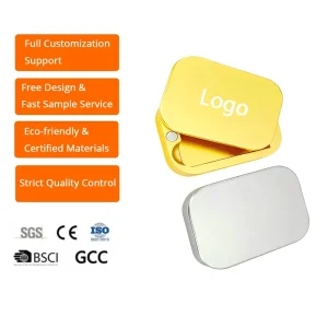 Refillable Zinc Alloy Solid Perfume Box Magnetic Metal Container