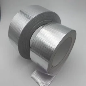 Reinforced HVAC Aluminum Foil Tape Pressure Sensitive Adhesive Heat Resistant 5X5