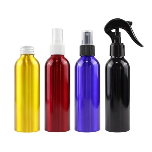Reusable Gloss Aluminum Cosmetic Spray Bottle Multi Color Metal Storage Bottle for Essential Oil Sanitizer Makeup Water