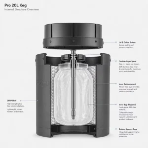 Reusable Plastic Draft Beer Keg 20L 30L Mini Beer Keg