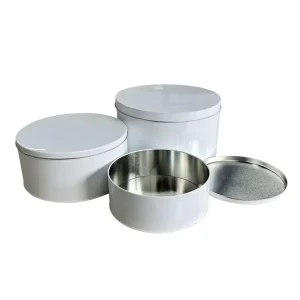 Reusable Round Cookie Tin Can Custom Food Grade Metal Can Gold Embossed Biscuit Dream Cake Can Tin Box Brass Tin Container