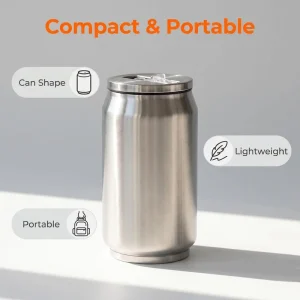 Reusable Travel Commuter Road Trip Cup Holder Friendly Stainless Steel Water Bottle