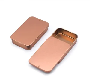 Rose Gold Metal Tea Tin Can Square Rectangle Aluminum Tin Cosmetic Candy Jar Metal Box Jewelry Boxes Gift Box