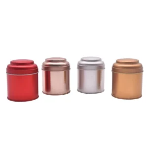 Rose Gold Red Silver Bronze Metal Tea Tins with Inner Lid for Coffee and Loose Tea