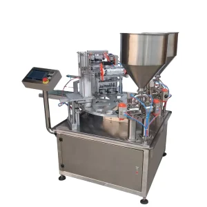 Rotary Automatic Pneumatic Aluminum Foil Cup Filling and Sealing Machine