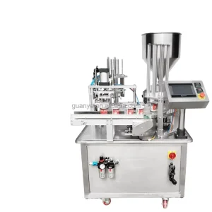 Rotary Fully Automatic Pneumatic Cup Filling and Sealing Machine for Beverage Apparel Paper Packaging