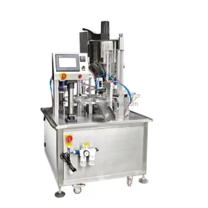 Rotary Fully Automatic Pneumatic Cup Filling and Sealing Machine for Cans and Paper Packaging, 1600-2000 Cups/Hour