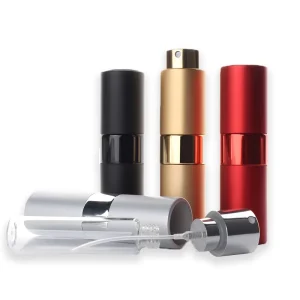 Round 8ml 10ml Twist-Up Aluminum Metal Spray Bottle Portable Refillable Perfume Atomizer