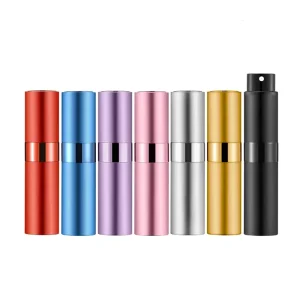 Round 8ml 10ml Twist up Metal Spray Bottle 8ml Aluminium Portable Refillable Perfume Mini Atomizer