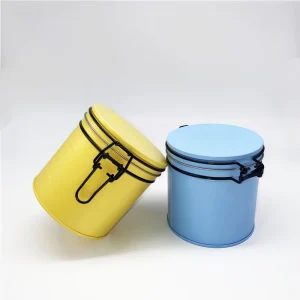 Round Airtight Food Grade Tinplate Tea and Coffee Container with Recycled Materials and Engraved Design