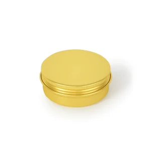 Round Aluminum Cosmetic Tin 60g Shiny Gold Cans Metal Candles Tin BPA free Aluminum Tin No Rust